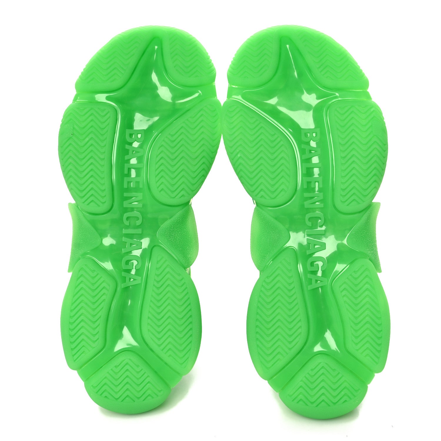 Balenciaga Fabric Mesh Clear Sole Mens Triple S Sneakers 42 Green 6 of 8