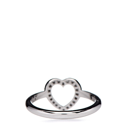 Tiffany Platinum Diamond Heart Ring 48 4.25 3 of 4