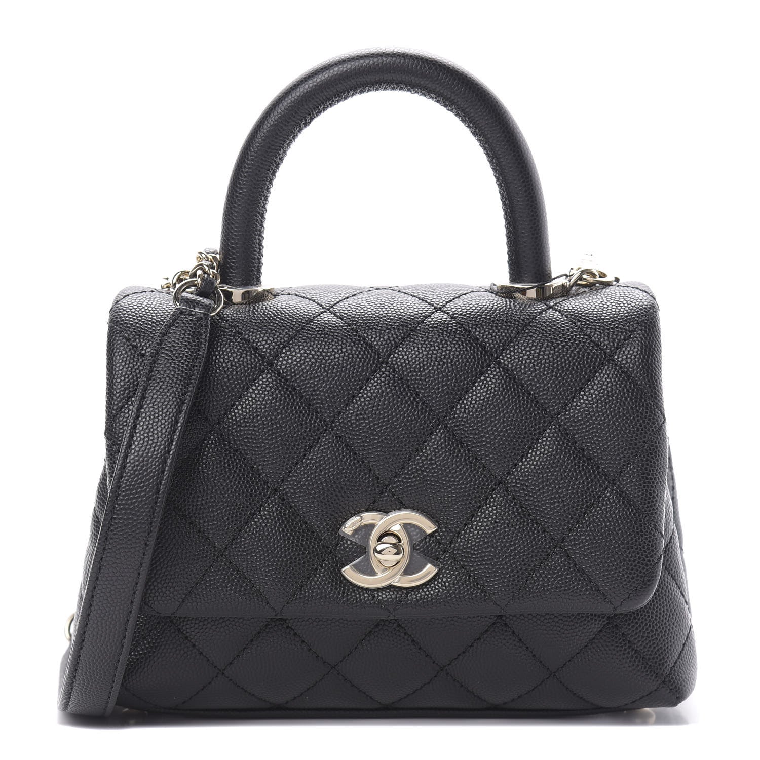 Chanel Caviar Quilted Extra Mini Coco Handle Flap Black 1 of 9