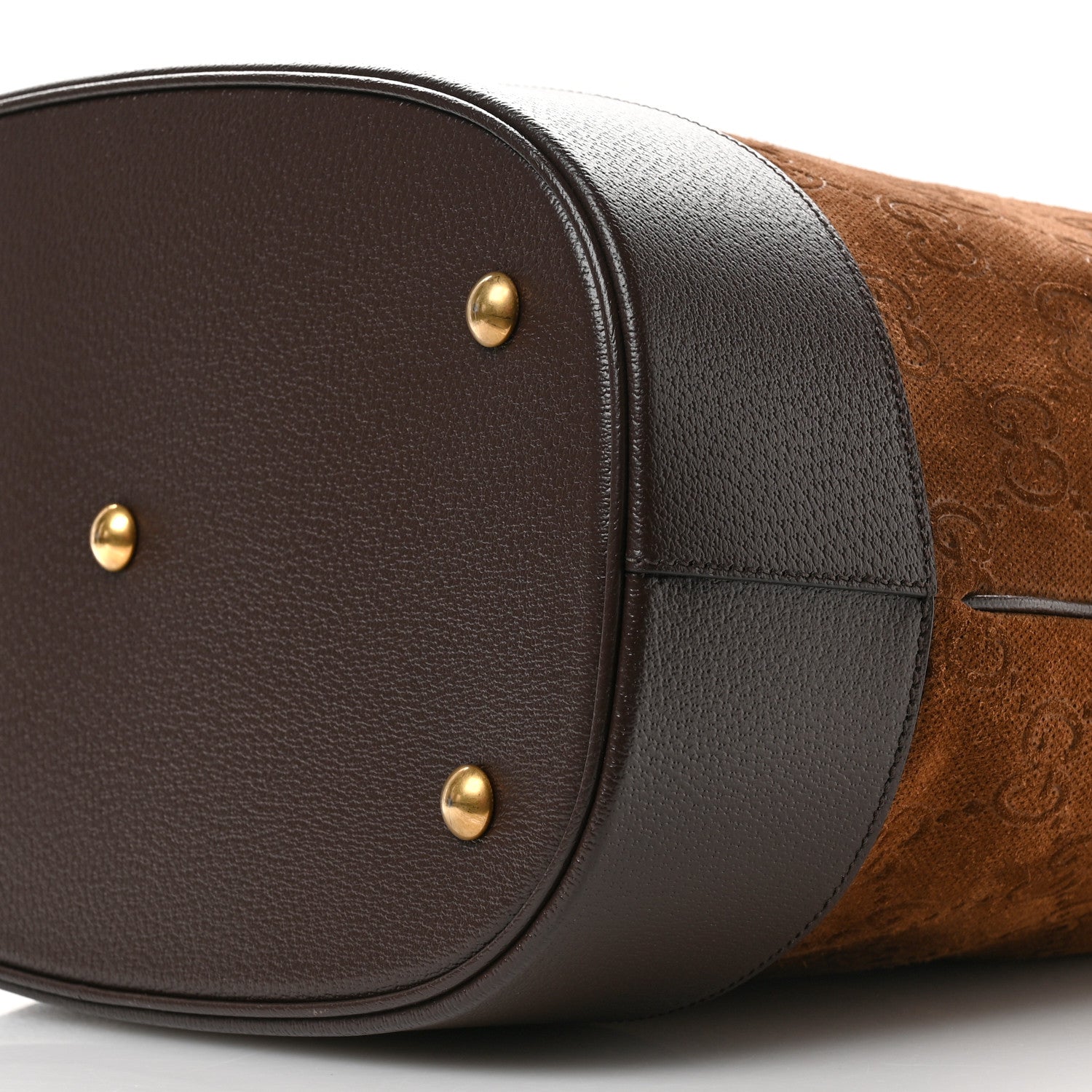 Gucci Suede Jumbo GG Debossed Textured Dollar Calfskin  Savoy Duffle Bag Wood Brown Chocolate 9 of 9