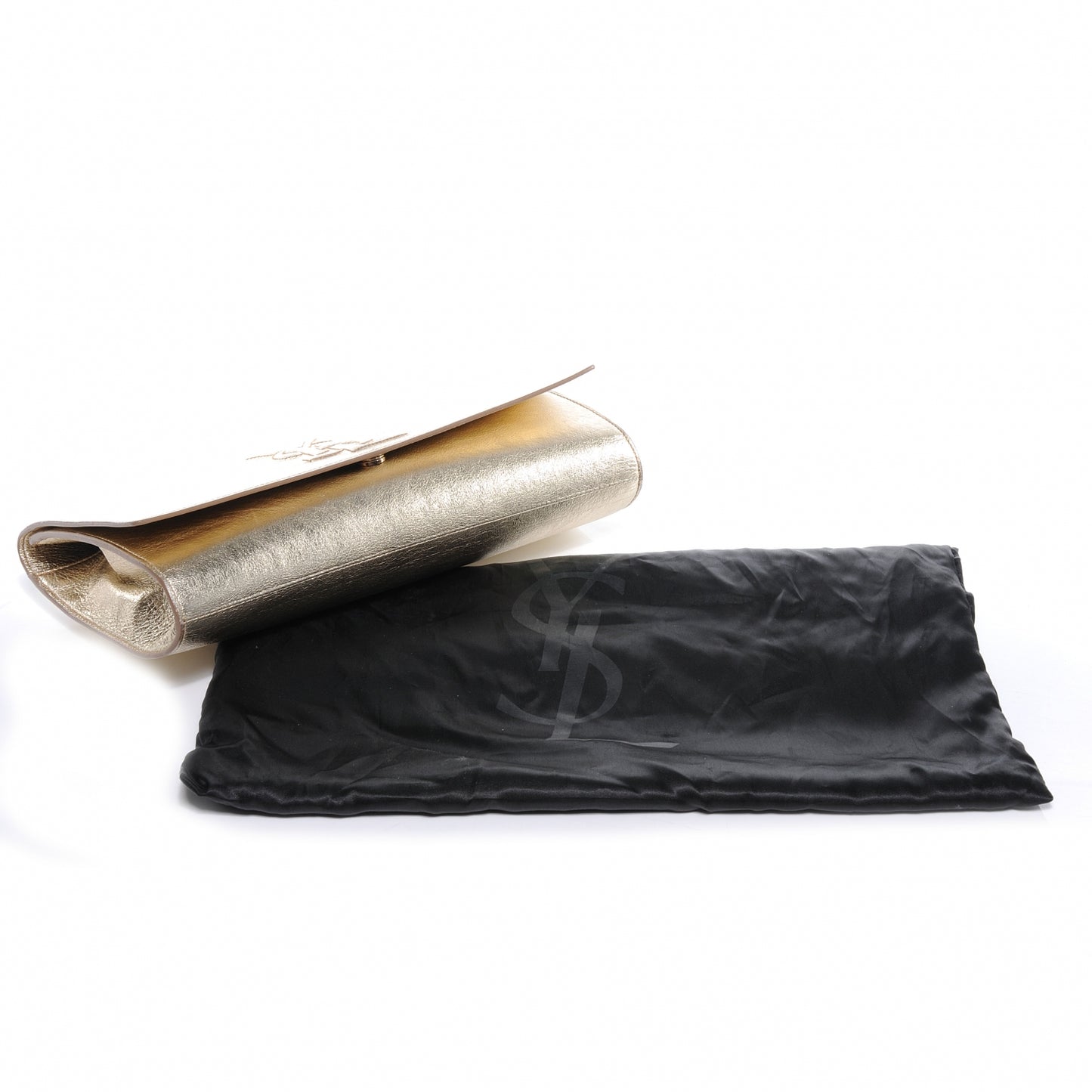Leather Belle de Jour Clutch Gold