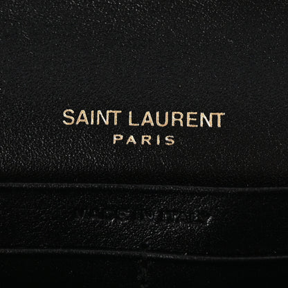Saint Laurent Patent Carre Quilted Cassandre Chain Wallet Black 6 of 9