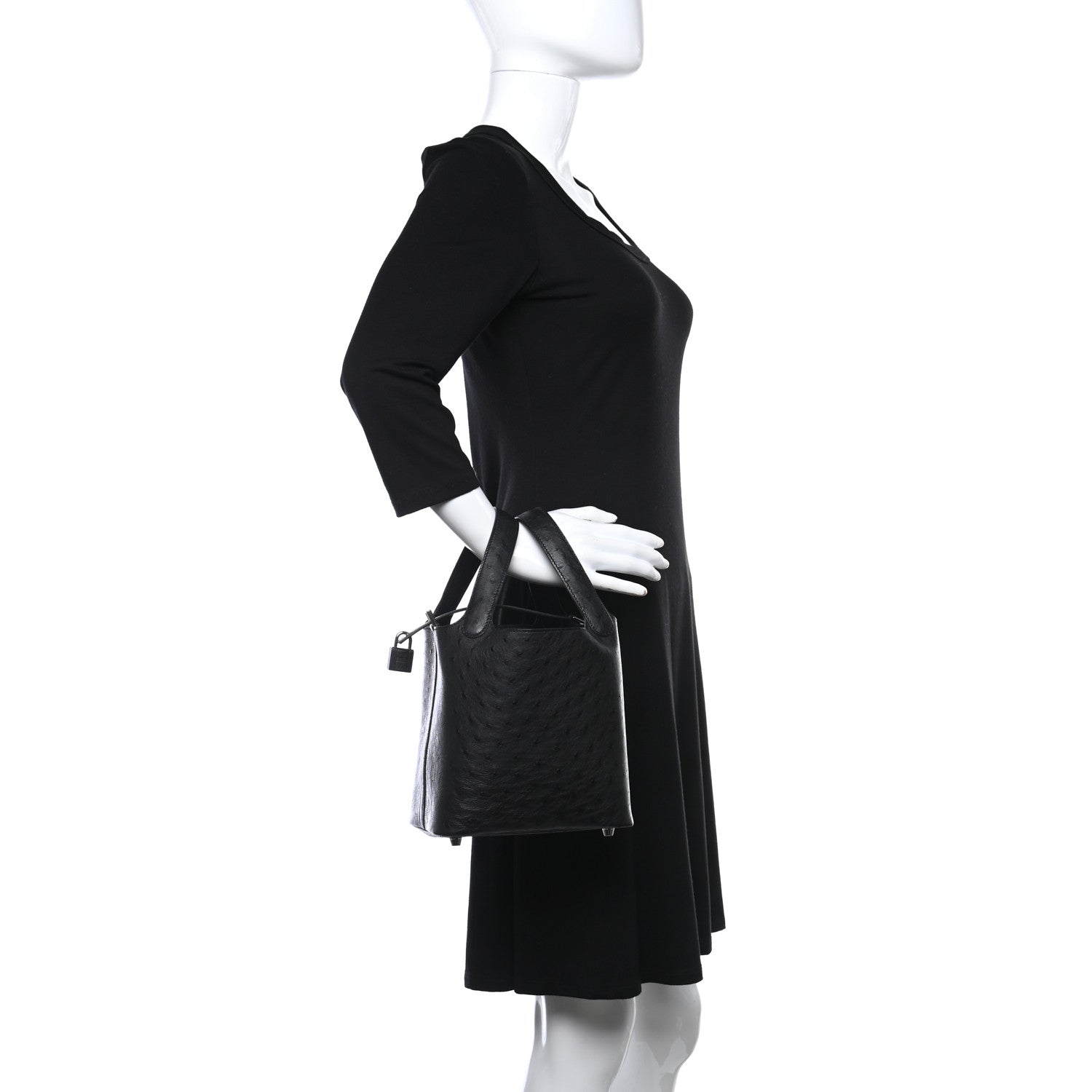 Hermes Ostrich Picotin Lock 18 Black 2 of 9