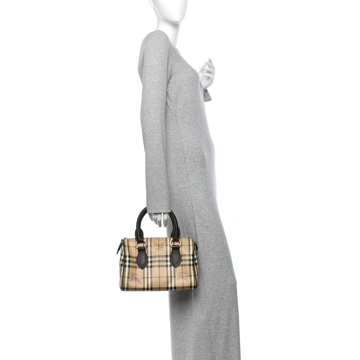 Burberry Haymarket Check Small Chester Bowling Bag Chocolate 3 of 29