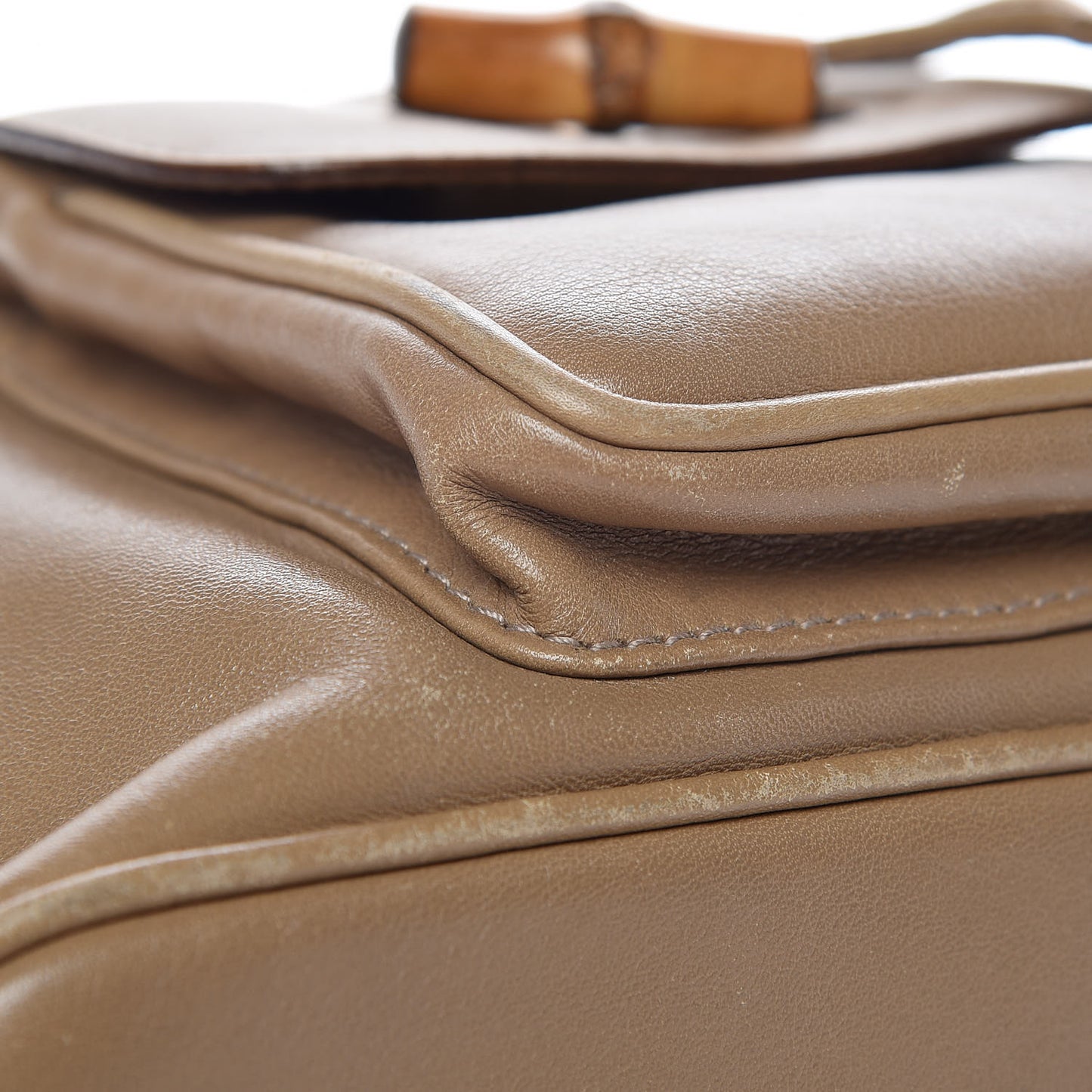 Calfskin Bamboo Mini Backpack Beige