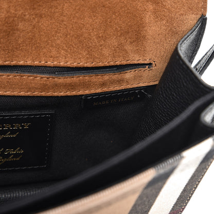 Burberry Derby Calfskin House Check Small Macken Crossbody Bag Black 7 of 8