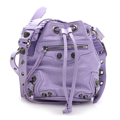 Balenciaga Agneau Arena Le Cagole Bucket Bag XS Lilac 1 of 11
