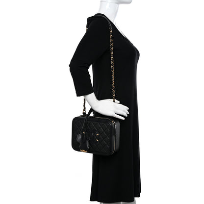 Chanel Caviar Quilted Medium CC Filigree Vanity Case Black 2 of 10