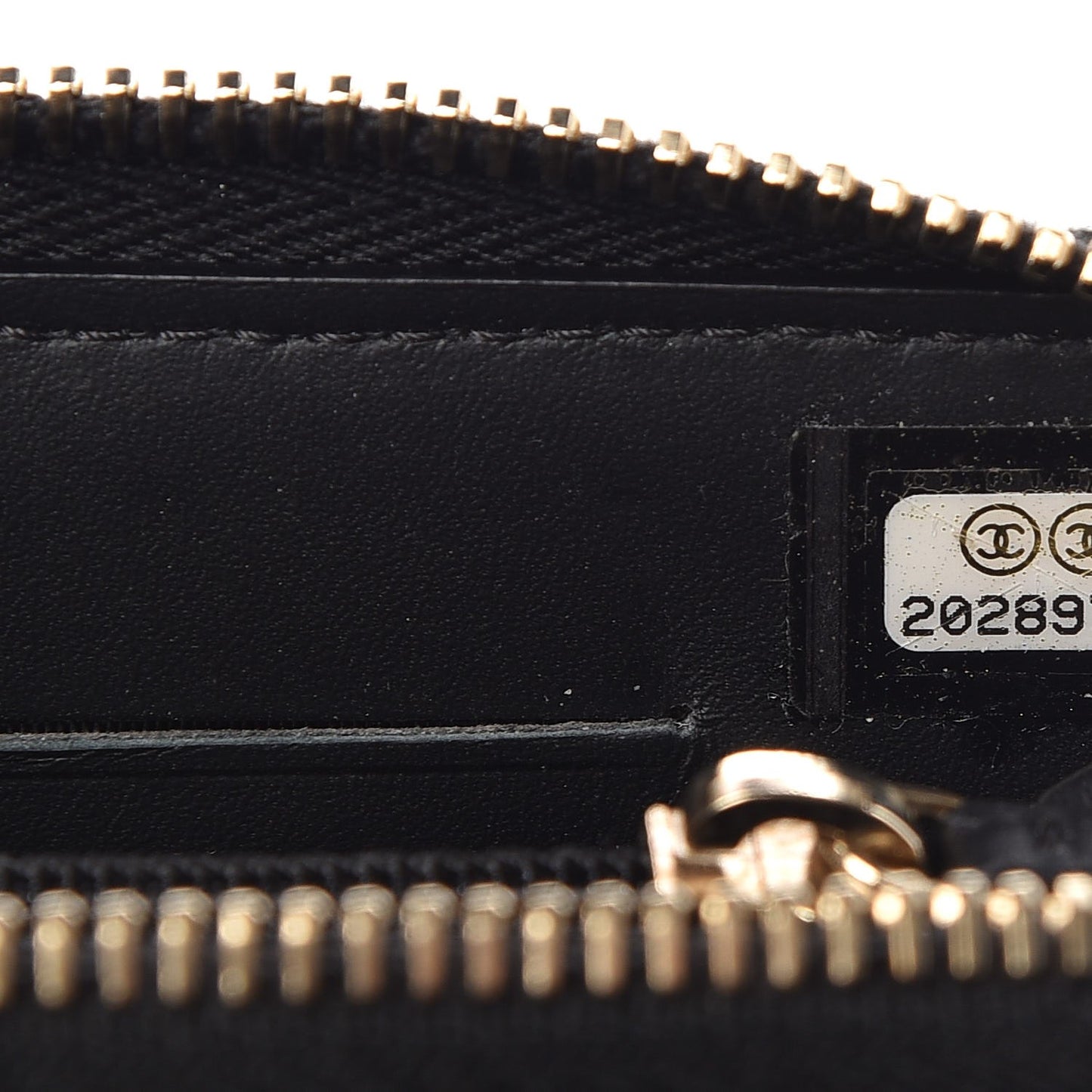 Caviar Quilted Large Gusset Double Zip Around Wallet Black