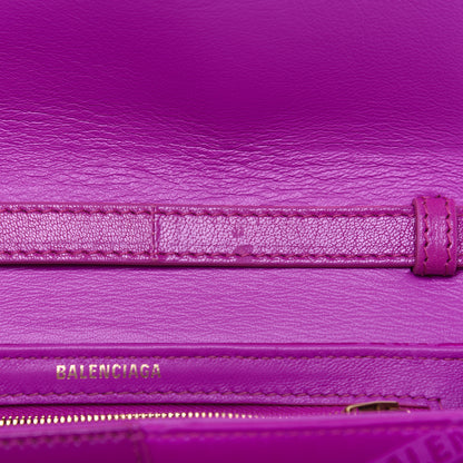 Balenciaga Jacquard Nylon Calfskin Shift Wallet On Strap Pink 15 of 21