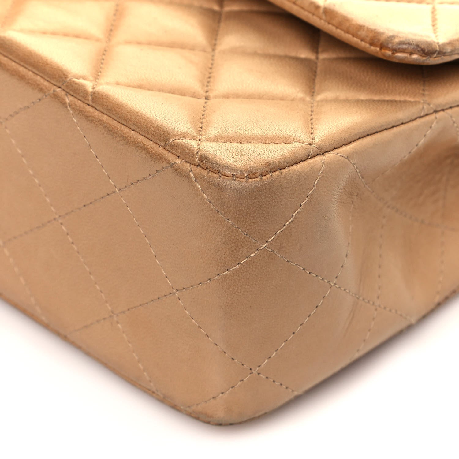 Chanel Lambskin Quilted Medium Double Flap Beige 9 of 12