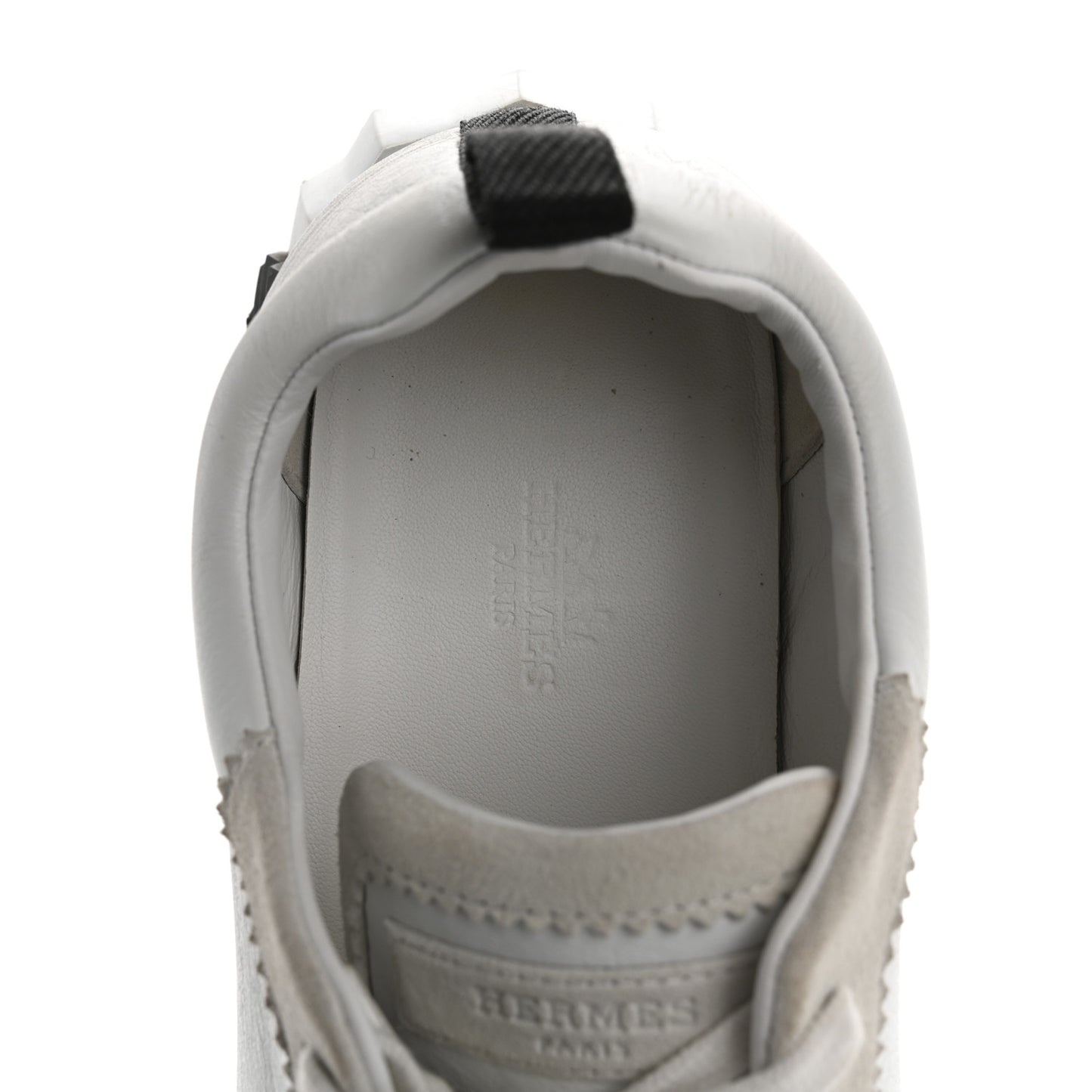 Goatskin Suede Goatskin Bouncing Sneakers 38 White Black