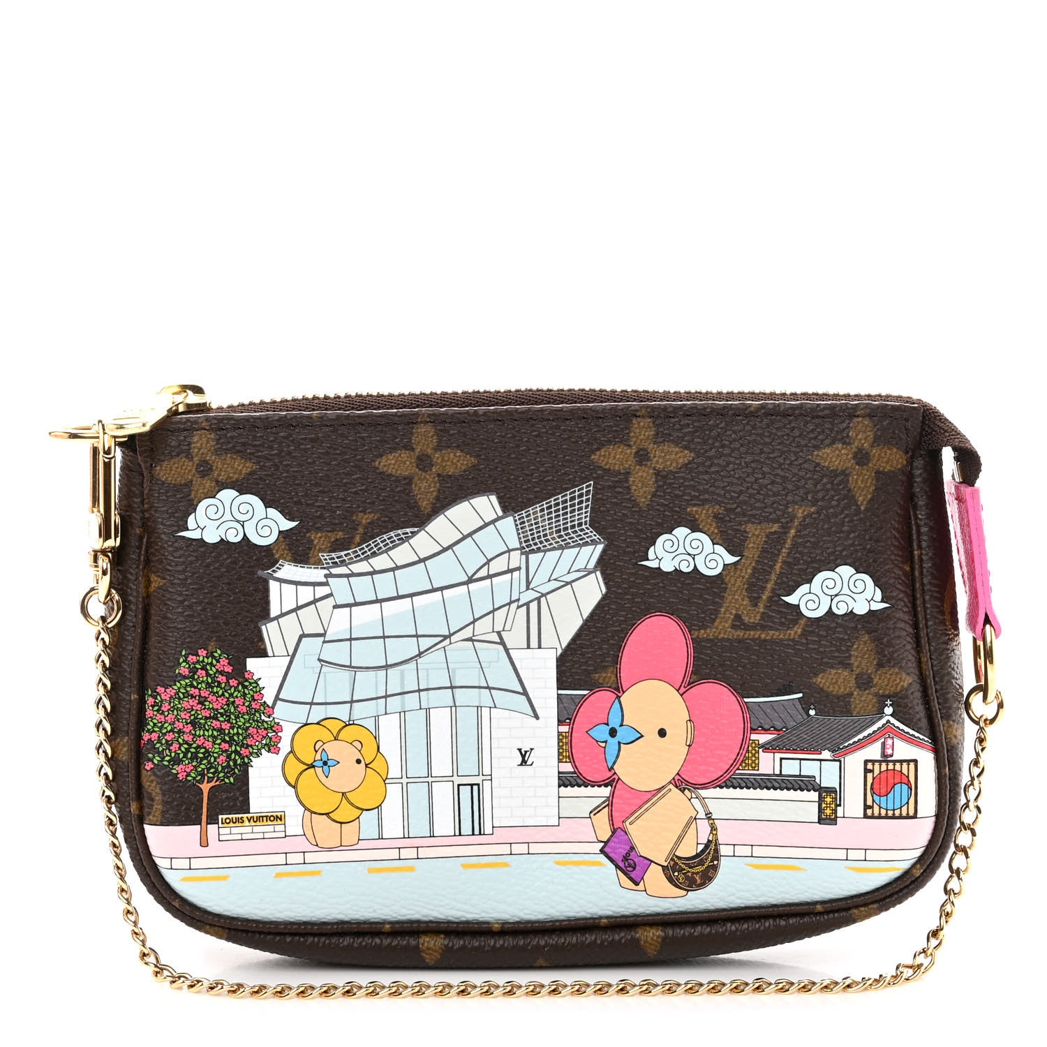 Louis Vuitton Monogram 2022 Christmas Animation Seoul Mini Pochette Accessories Fuchsia 1 of 10