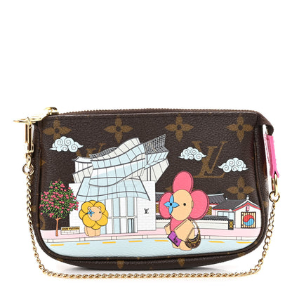 Louis Vuitton Monogram 2022 Christmas Animation Seoul Mini Pochette Accessories Fuchsia 1 of 10