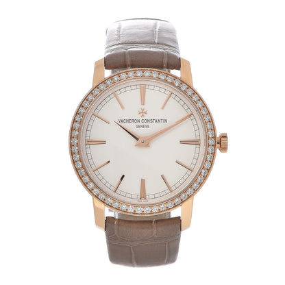 Vacheron Constantin 18K Pink Gold Alligator Diamond Bezel 33mm Patrimony Traditionnelle Manual Winding Watch 81590 1 of 10