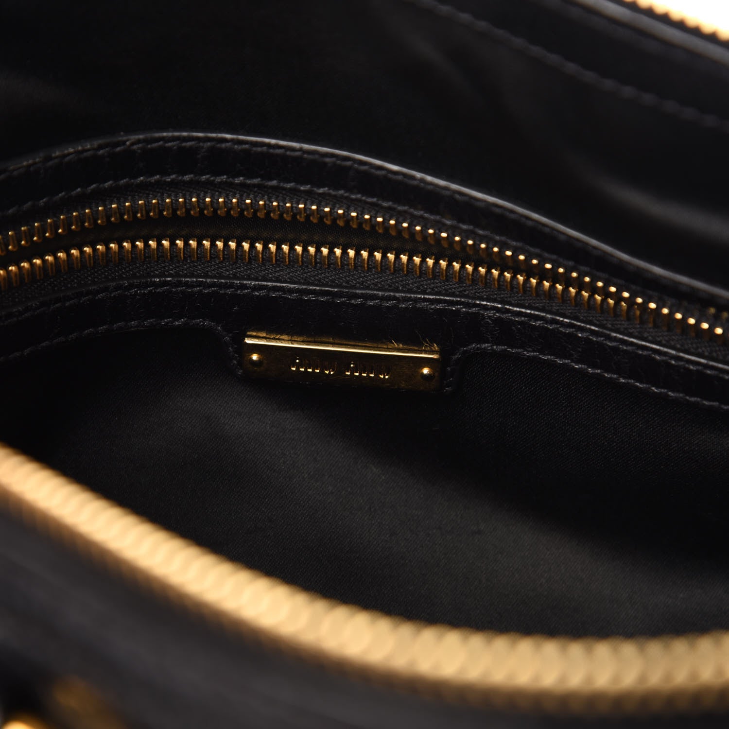 Miu Miu Vitello Shine Zip Tote Black 8 of 9