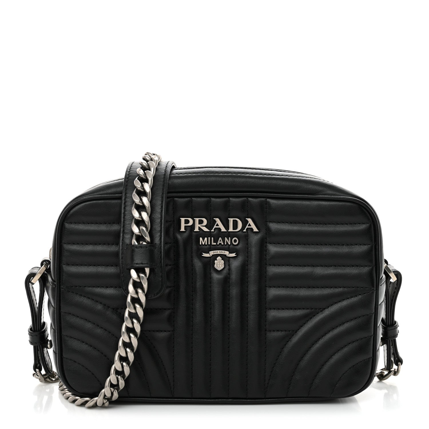Prada Soft Calfskin Diagramme Camera Bag Black 1 of 13