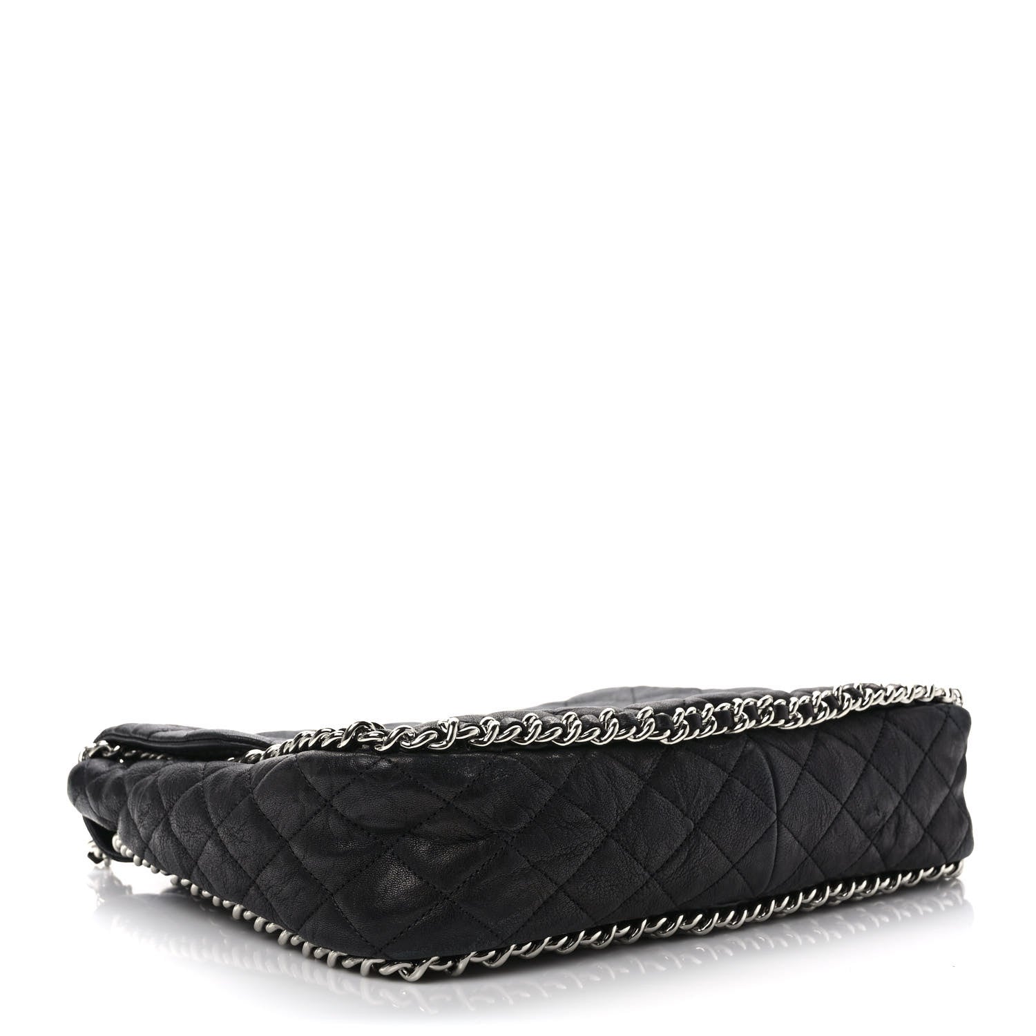 Chanel Washed Lambskin Quilted Maxi Chain Around Flap Black 4 of 9