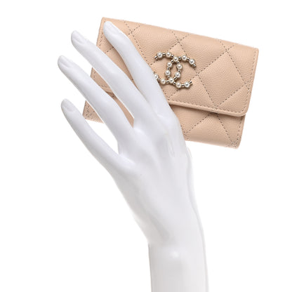Chanel Caviar Pearl Quilted Coco Candy Flap Card Holder Beige 2 of 8