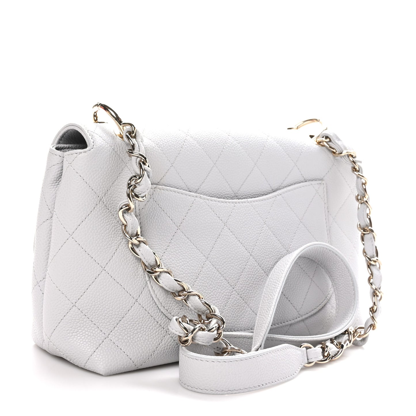 Caviar Quilted City Walk Flap Light Grey