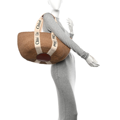 Chloe Raffia Large Woody Tote White 2 of 9