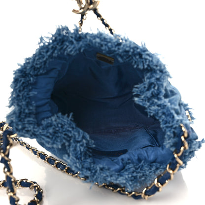 Chanel Denim Quilted Small Mood Bucket With Chain Blue Multicolor 5 of 10