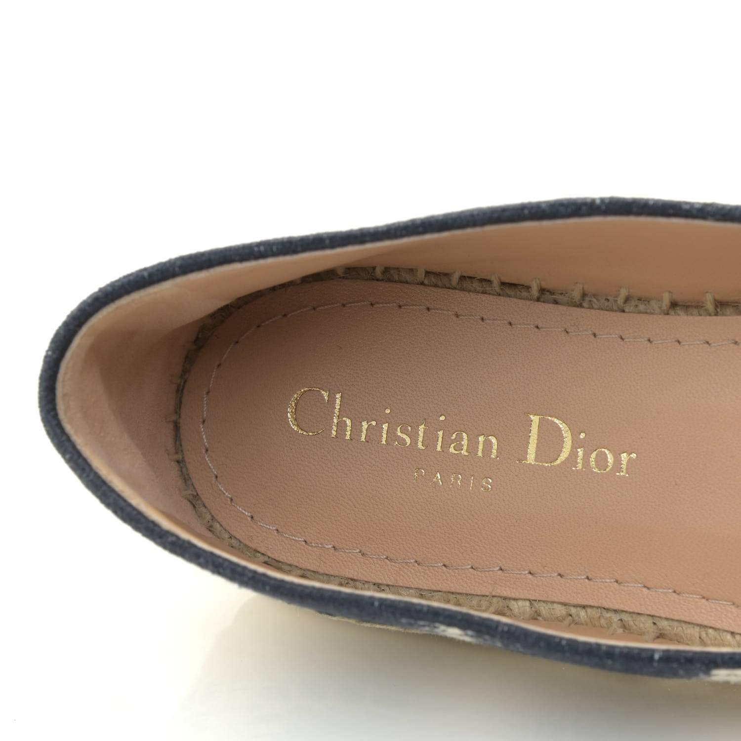 Christian Dior Cotton D-Stripes Embroidered Granville 15mm Espadrilles 37 Deep Blue 8 of 10