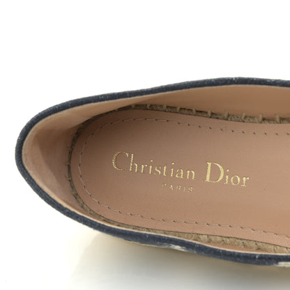 Christian Dior Cotton D-Stripes Embroidered Granville 15mm Espadrilles 37 Deep Blue 8 of 10