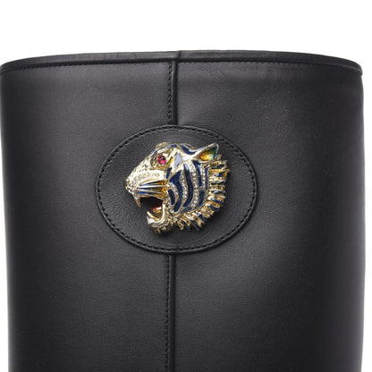 Gucci Calfskin Tiger Head Tall Boots 37 Black 7 of 11