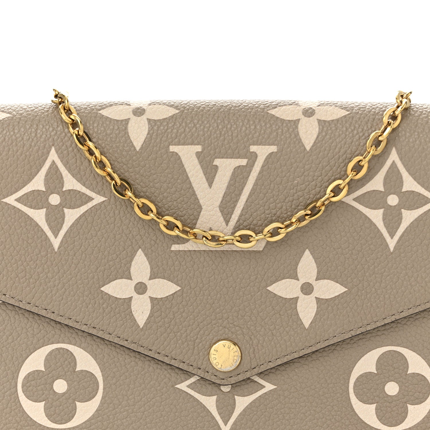 Louis Vuitton Empreinte Monogram Giant Felicie Pochette Tourterelle Creme 8 of 10