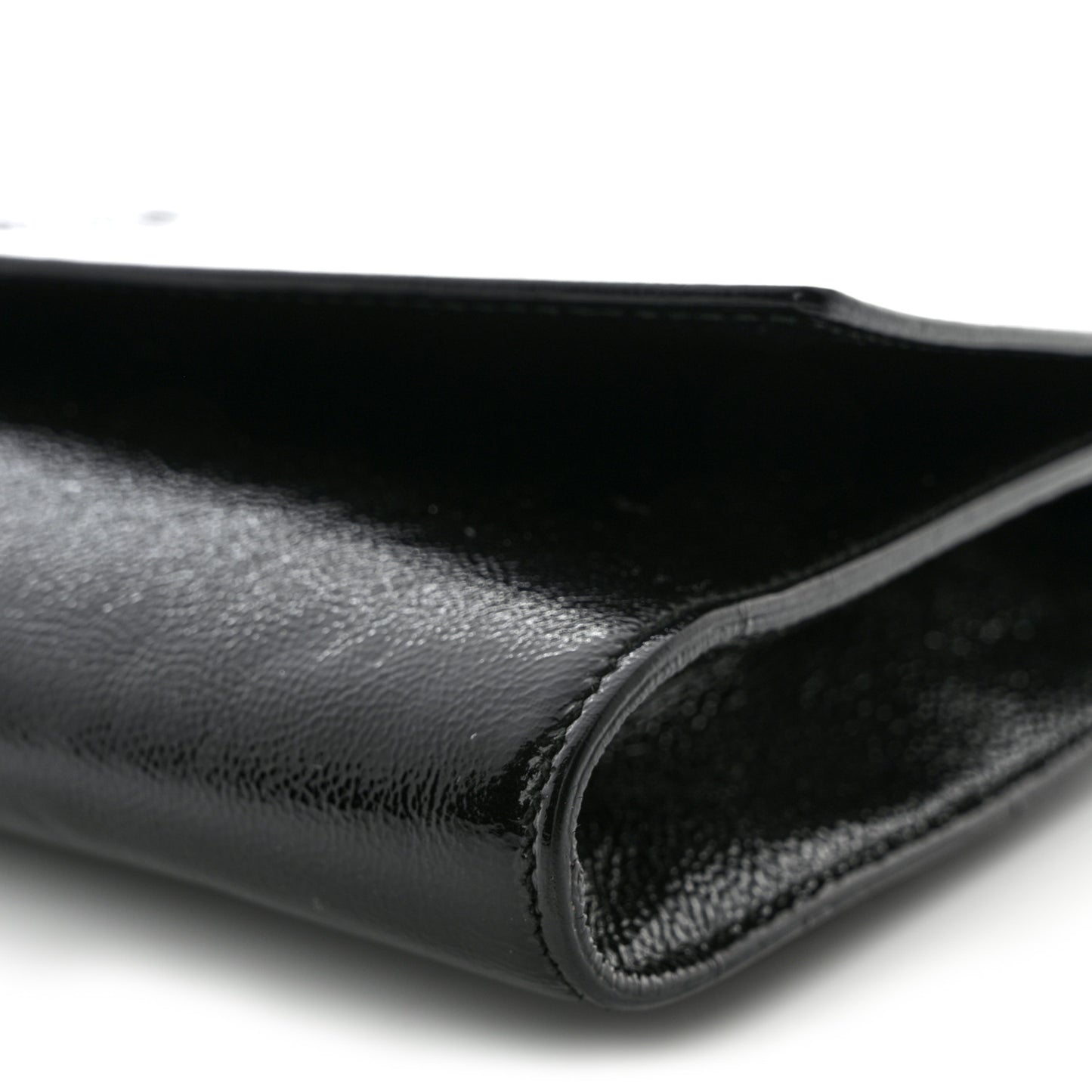 Textured Patent Monogram Large Belle De Jour Clutch Black