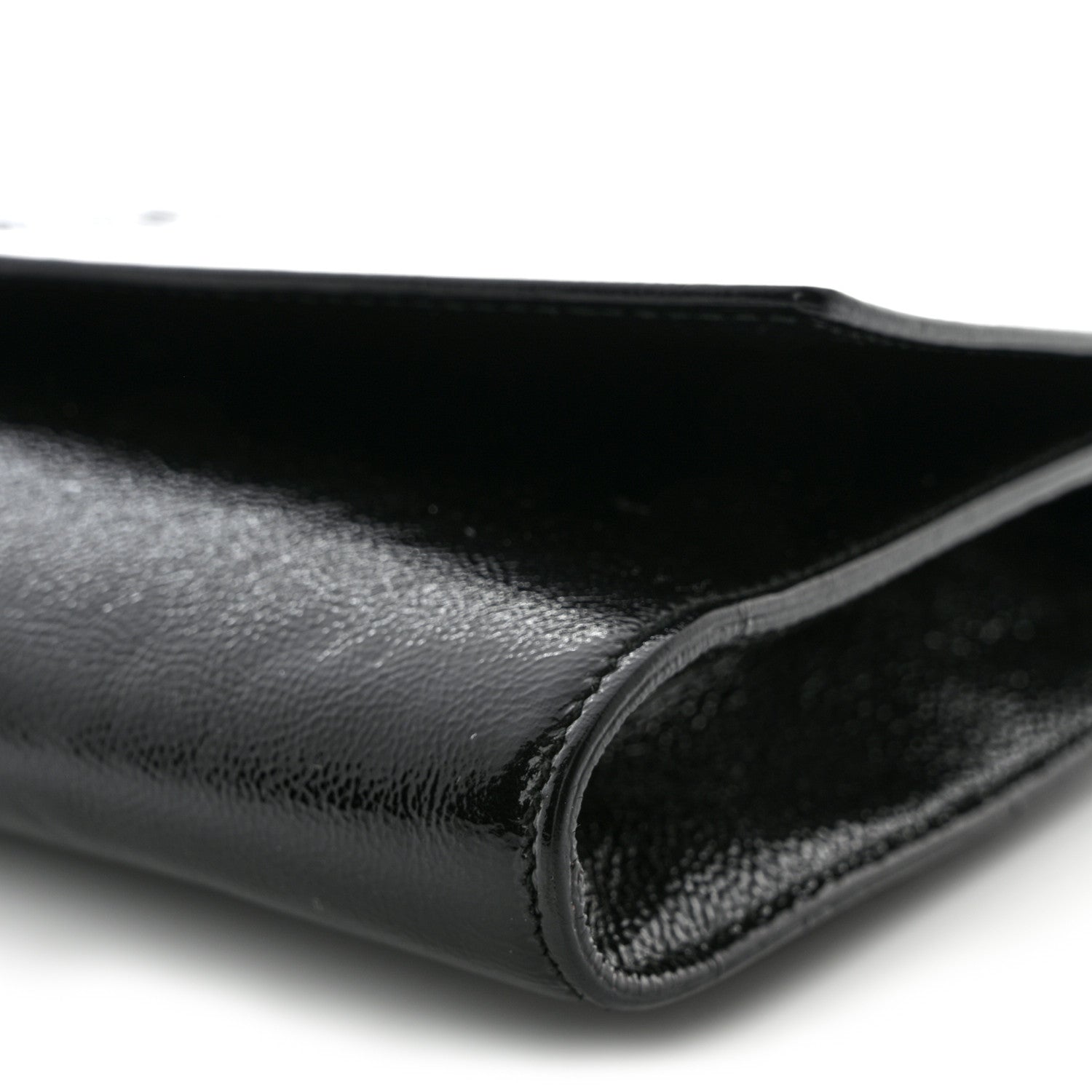 Saint Laurent Textured Patent Monogram Large Belle De Jour Clutch Black 9 of 11
