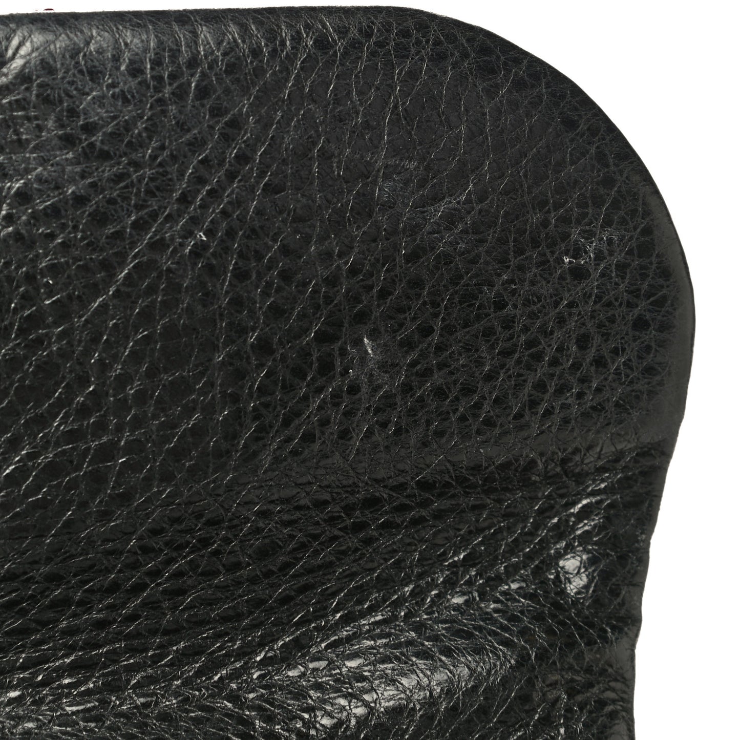 Glazed Calfskin Stitched On The Road Flap Black