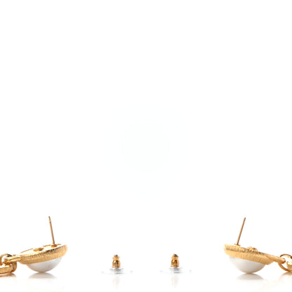 Chanel Pearl CC Tags Drop Earrings Gold 3 of 4
