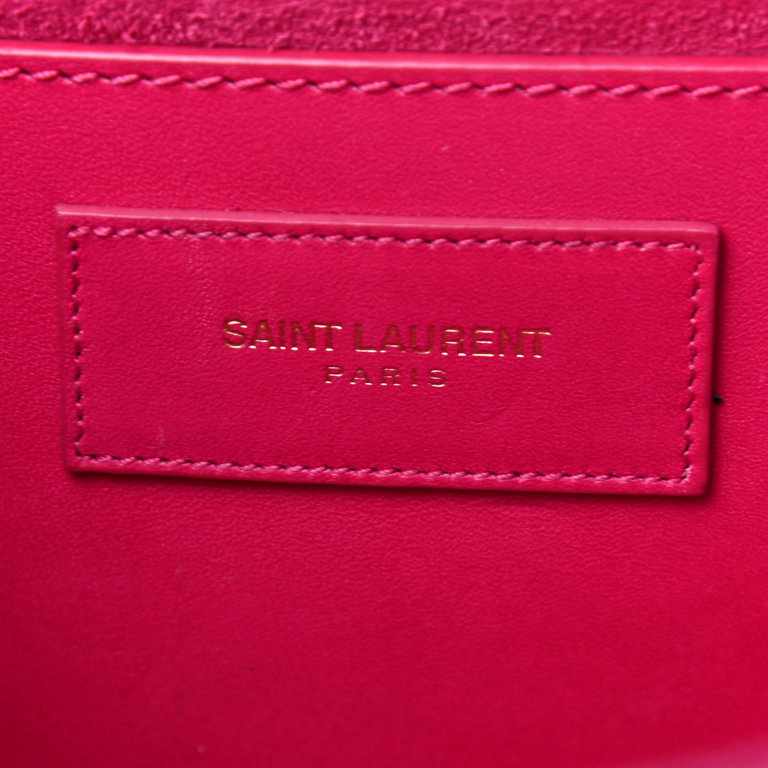Saint Laurent Calfskin Classic Monogram Cassandre Clutch Lipstick Fuchsia 6 of 8