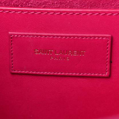Saint Laurent Calfskin Classic Monogram Cassandre Clutch Lipstick Fuchsia 6 of 8