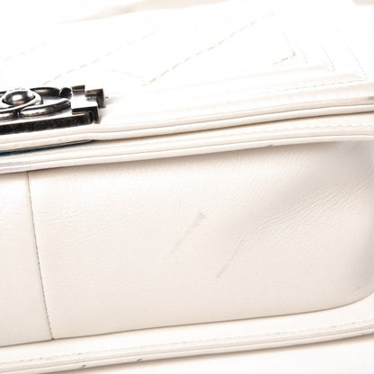 Chanel Calfskin Double Stitch Medium Boy Flap White 13 of 16