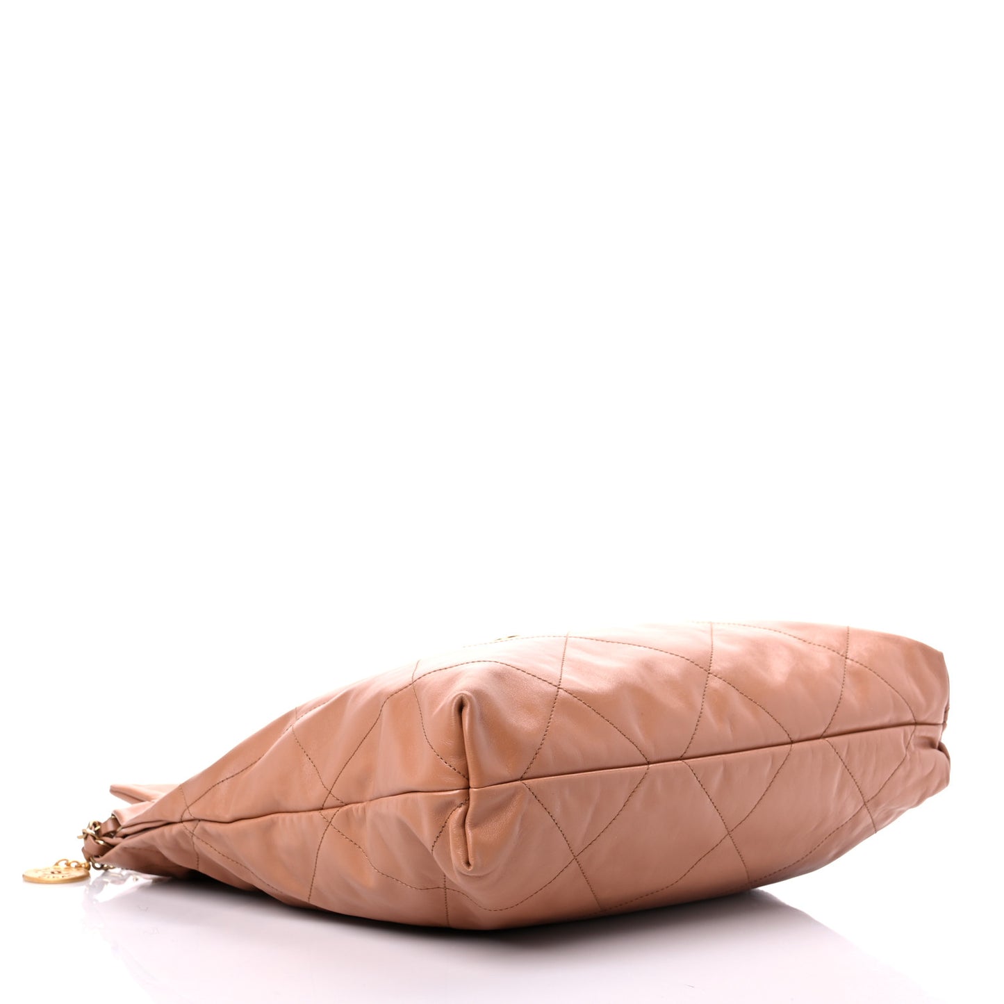 Shiny Calfskin Quilted Chanel 22 Camel
