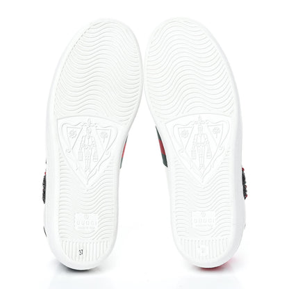 Gucci Calfskin Web Studded Arrow Ace Sneakers 37 White 5 of 7