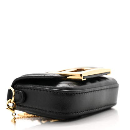 Fendi Nappa Matisse FF Embossed Nano Maxi Buckle Baguette Charm Black 7 of 9