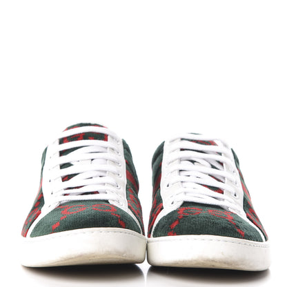 Gucci Terry Cloth GG Monogram Web Womens Ace Sneakers 41 Green Red 2 of 10