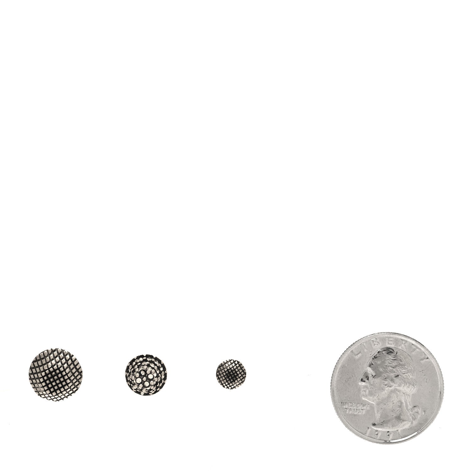 Balenciaga Cagole Set of 3 Mismatched Earrings Antique Silver 2 of 4
