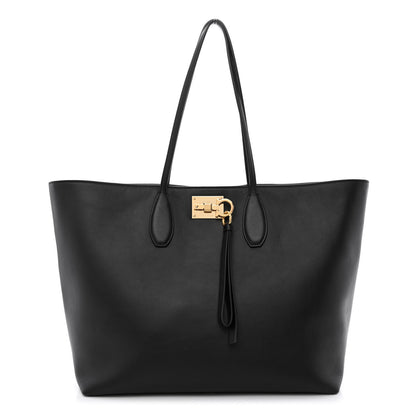 Salvatore Ferragamo Calfskin Studio Tote Black 3 of 14