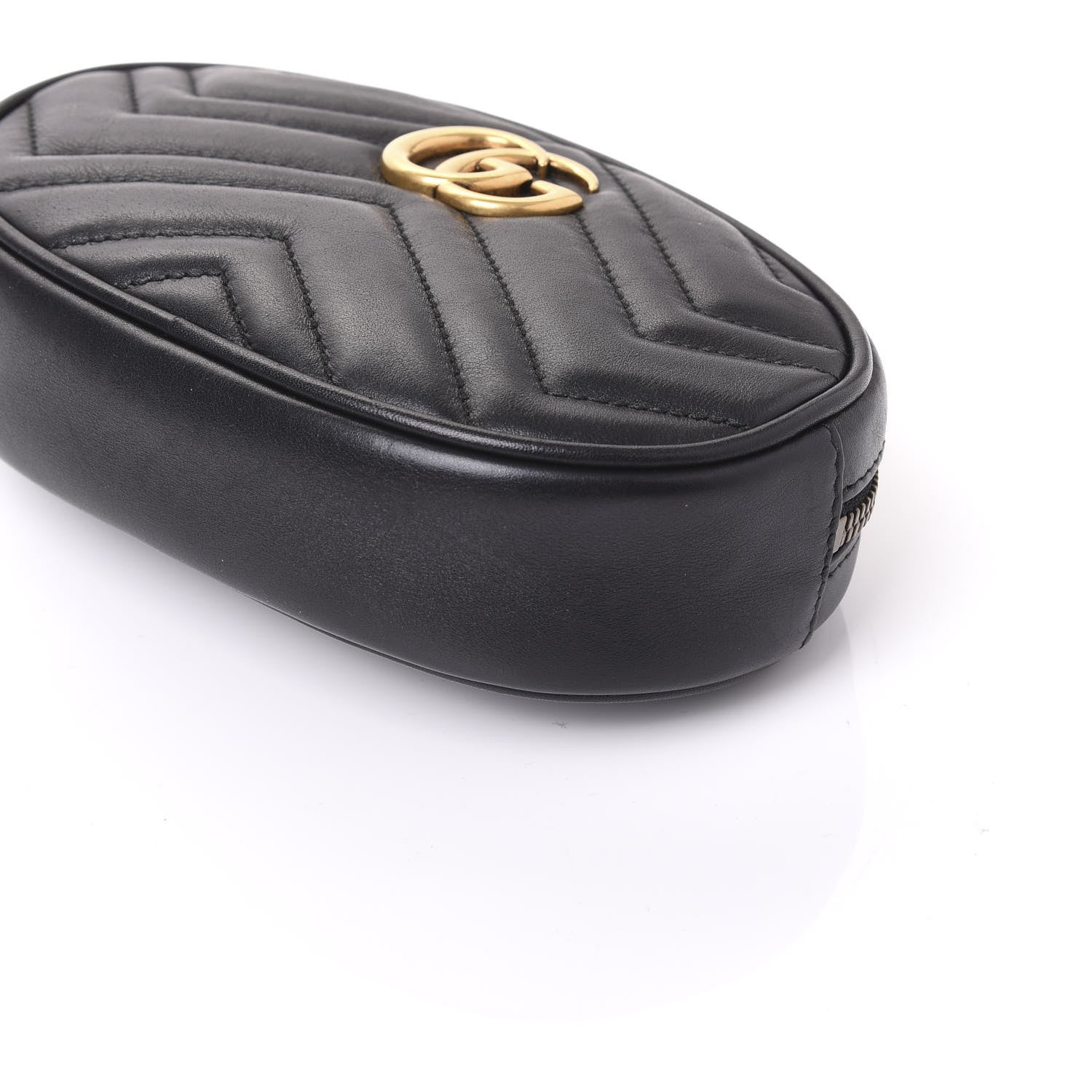 Gucci Calfskin Matelasse GG Marmont Belt Bag 95 38 Black 6 of 10
