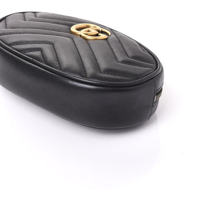 Gucci Calfskin Matelasse GG Marmont Belt Bag 95 38 Black 6 of 10