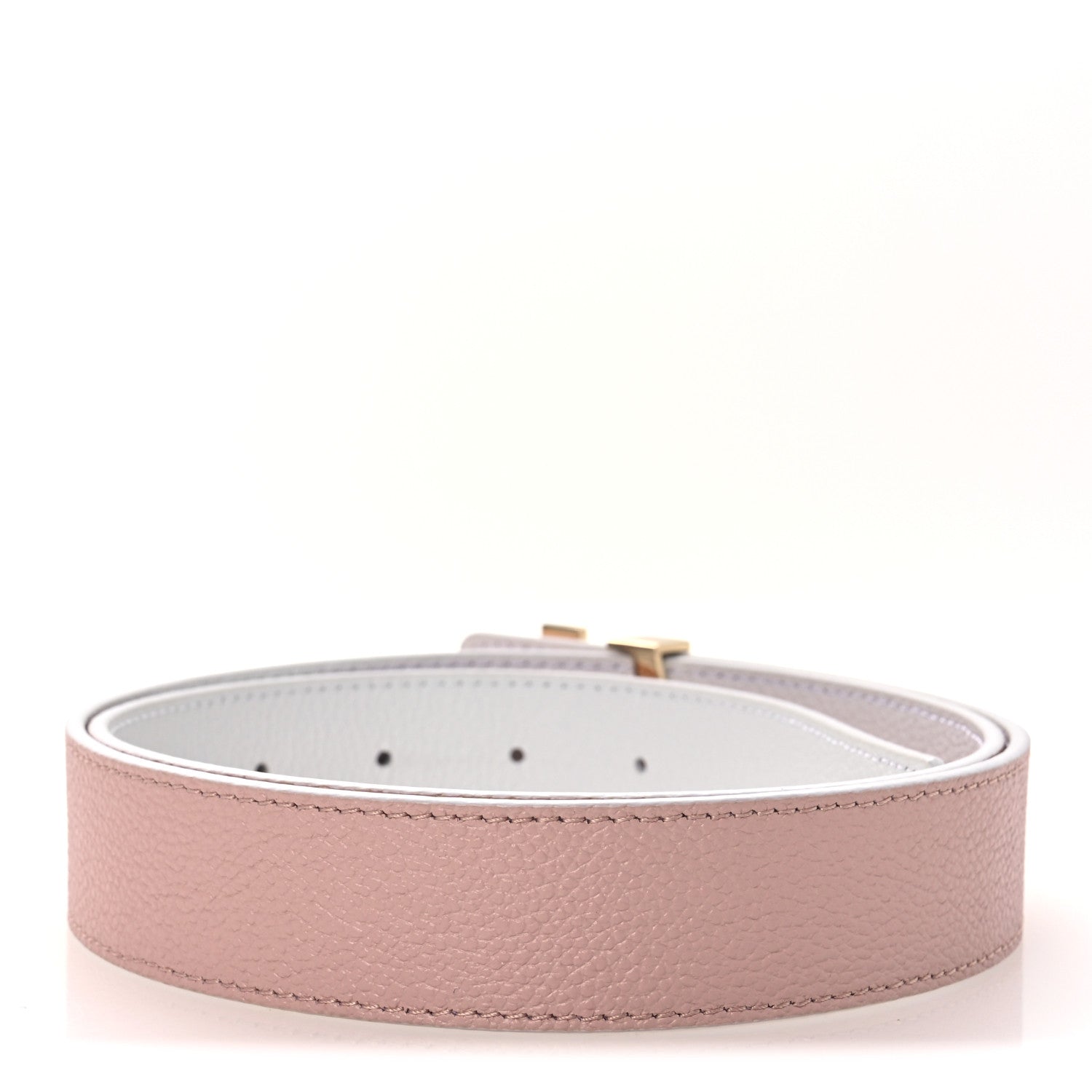 Louis Vuitton Taurillon Calfskin LV Initiales Reversible Belt 80 32 White Pink 4 of 7