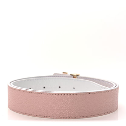 Louis Vuitton Taurillon Calfskin LV Initiales Reversible Belt 80 32 White Pink 4 of 7