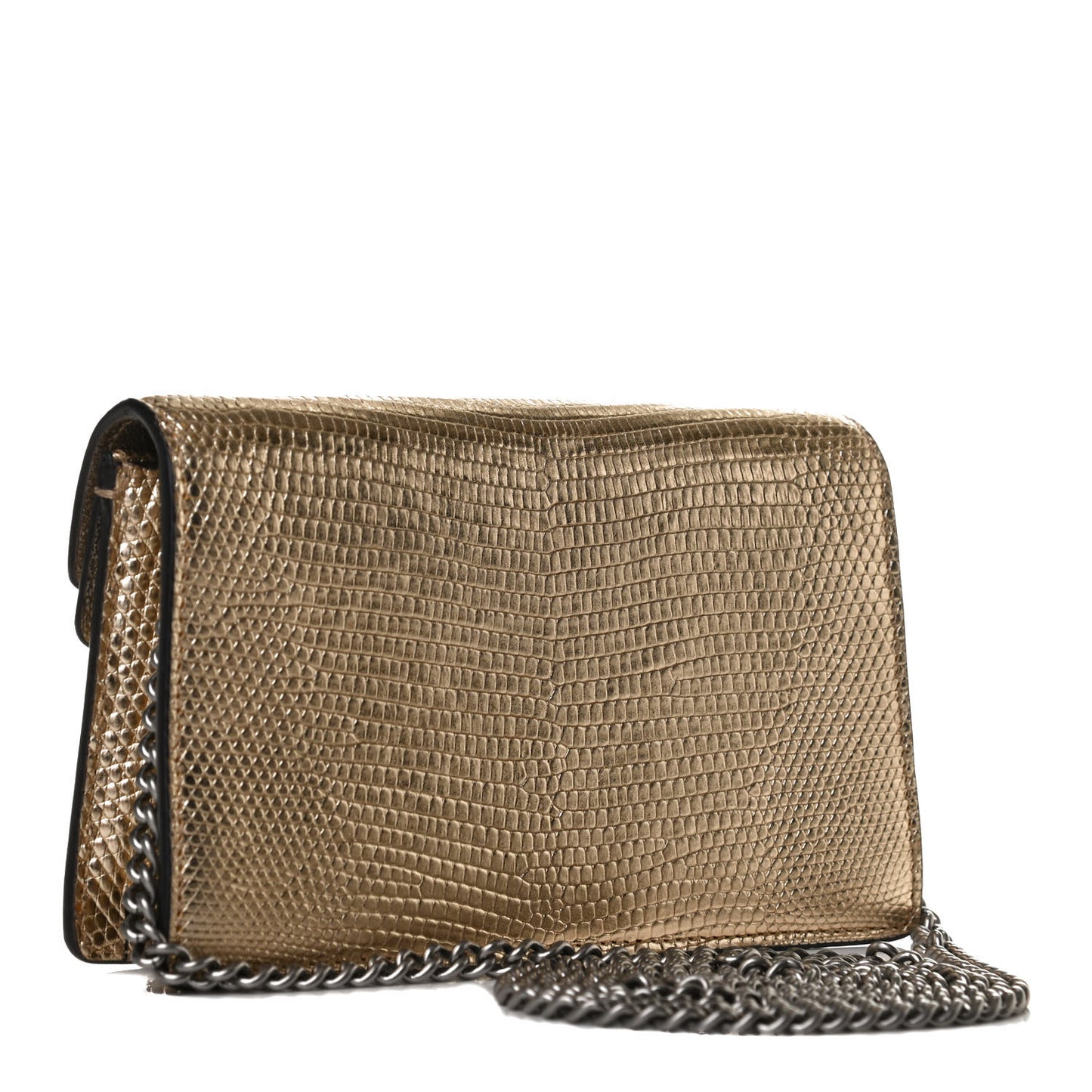 Metallic Lizard Super Mini Dionysus Shoulder Bag Gold