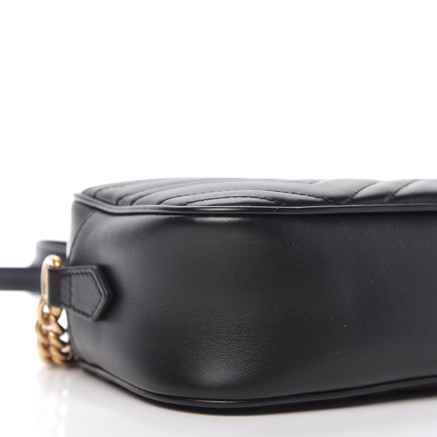 Calfskin Matelasse Small GG Marmont Chain Shoulder Bag Black
