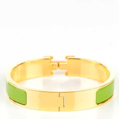 Hermes Enamel Narrow Clic Clac H Bracelet PM Vert Prairie 3 of 5